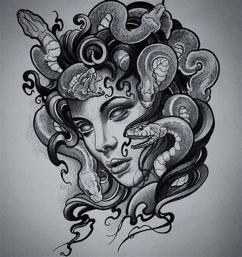 medusa graphic tattoo.